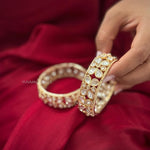 Palak stretchable polki bangles