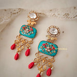 Prachi raw stone & Polki earrings