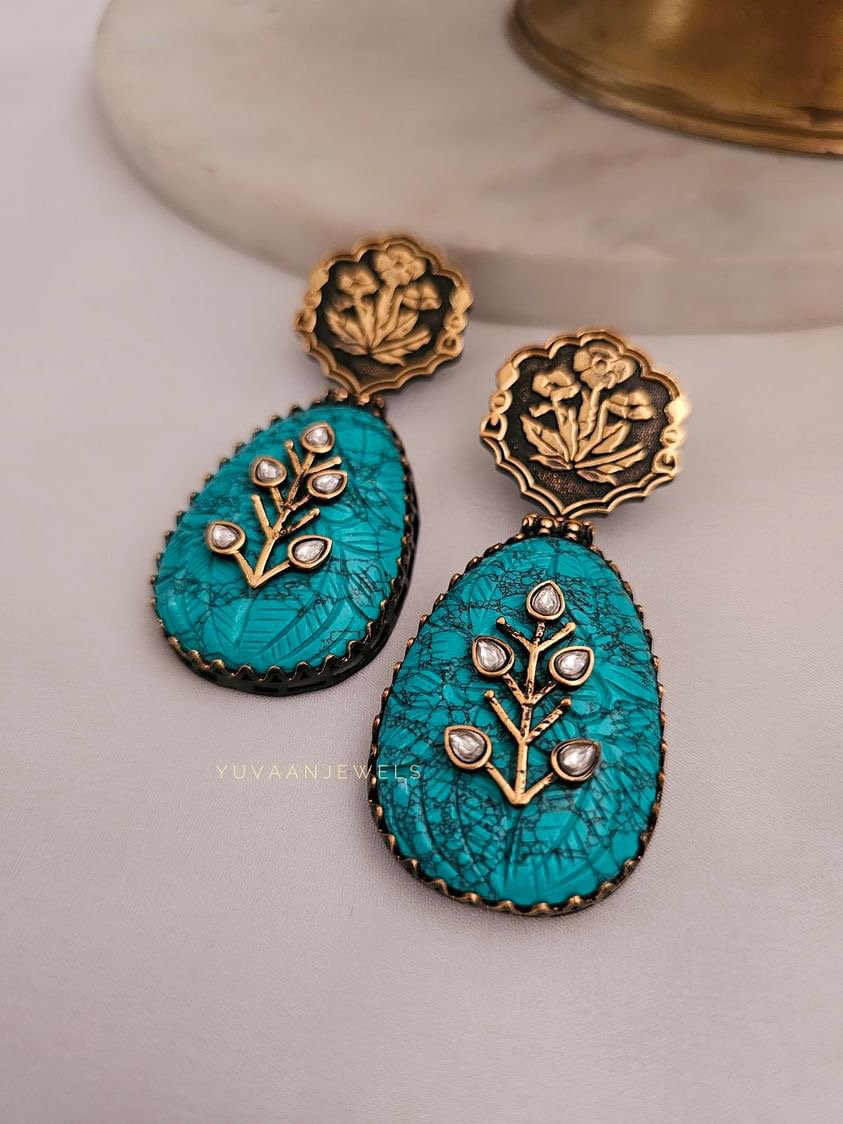 Rupal raw stone earrings