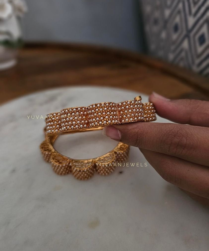 Phool pearl bangles