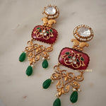Prachi raw stone & Polki earrings