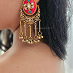 Swati raw stone chaandbali