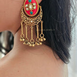 Swati raw stone chaandbali