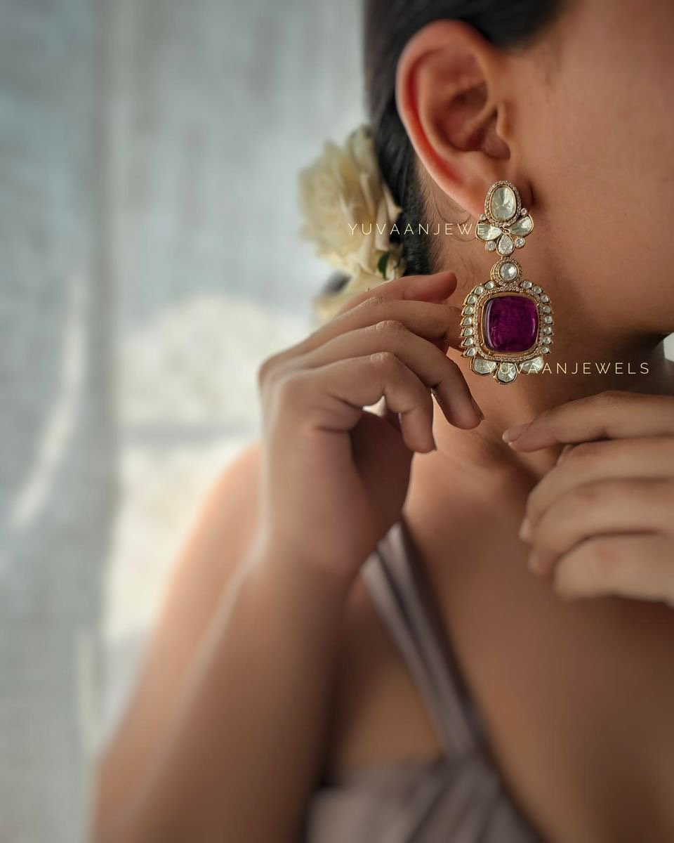 Ambar semi-precious stone Earings