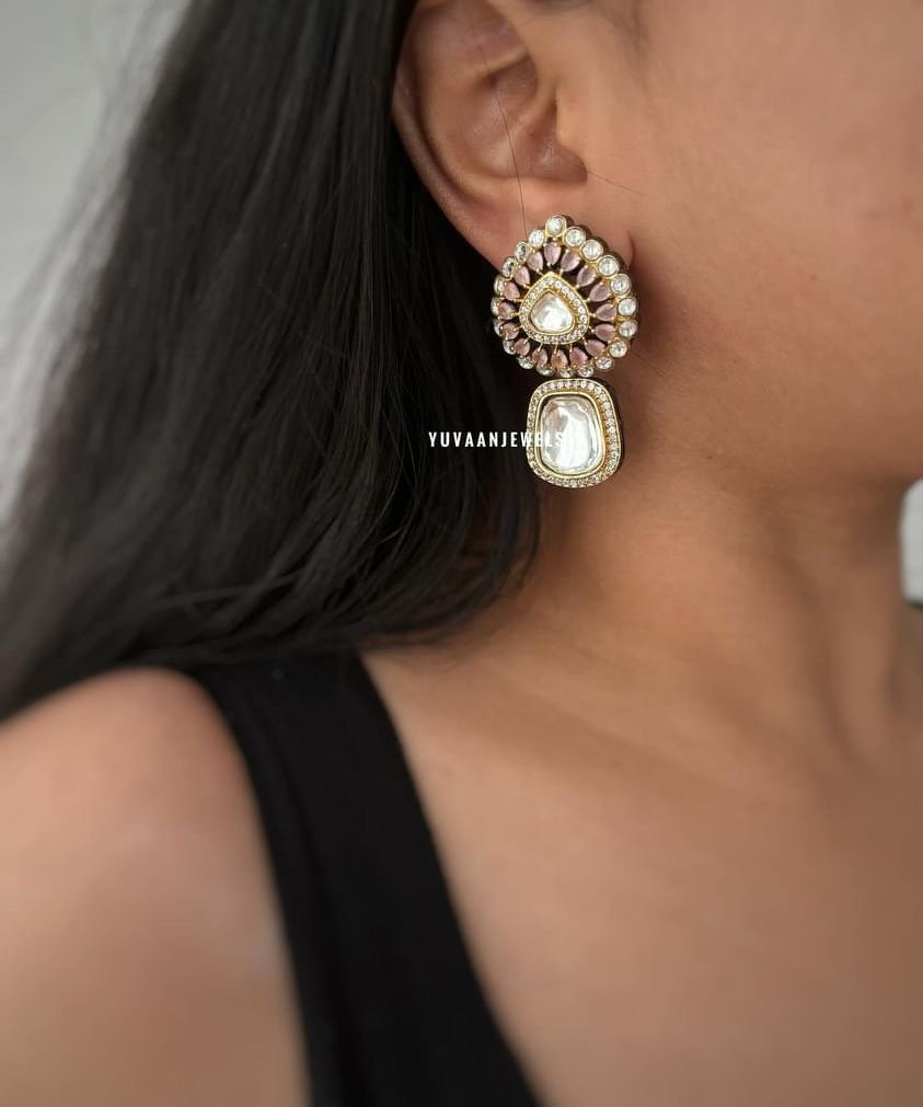 Niharika Polki drop earrings