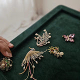 Pink wings crystal Pin