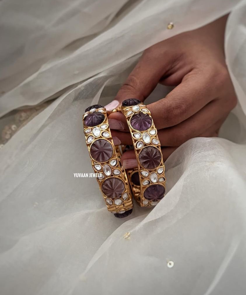 Kalki carved stone bangles