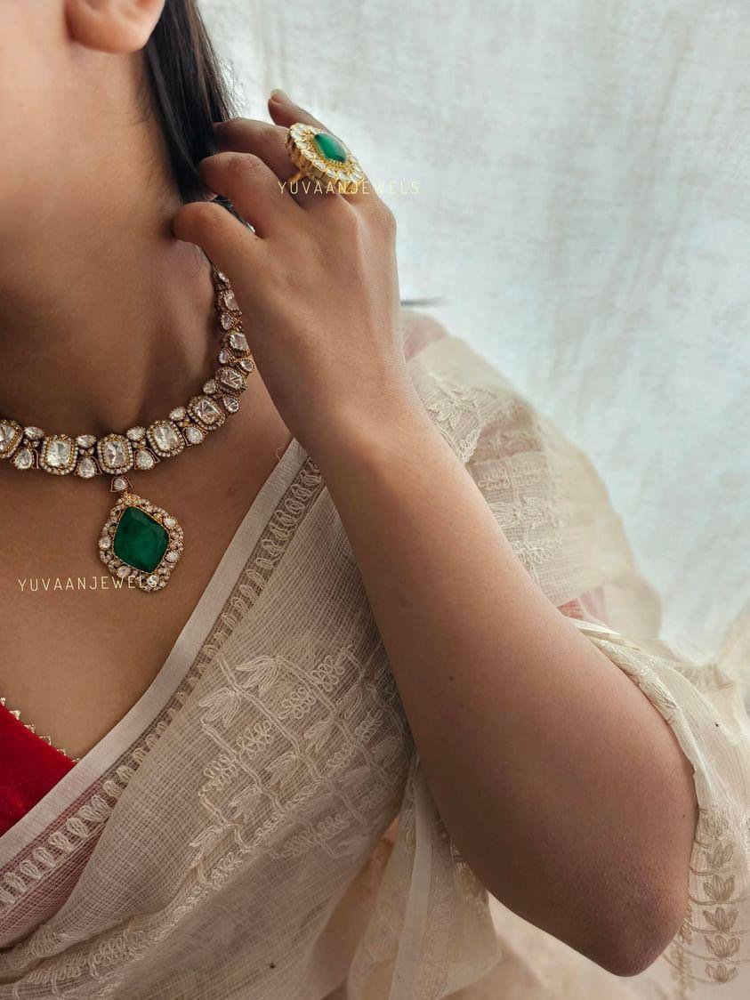 Panna polki necklace