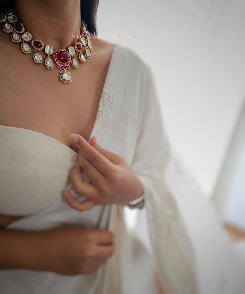 Arohi Quartz and polki  Necklace