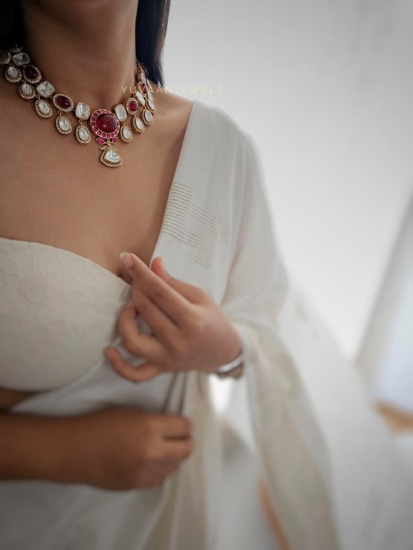 Arohi Quartz and polki  Necklace