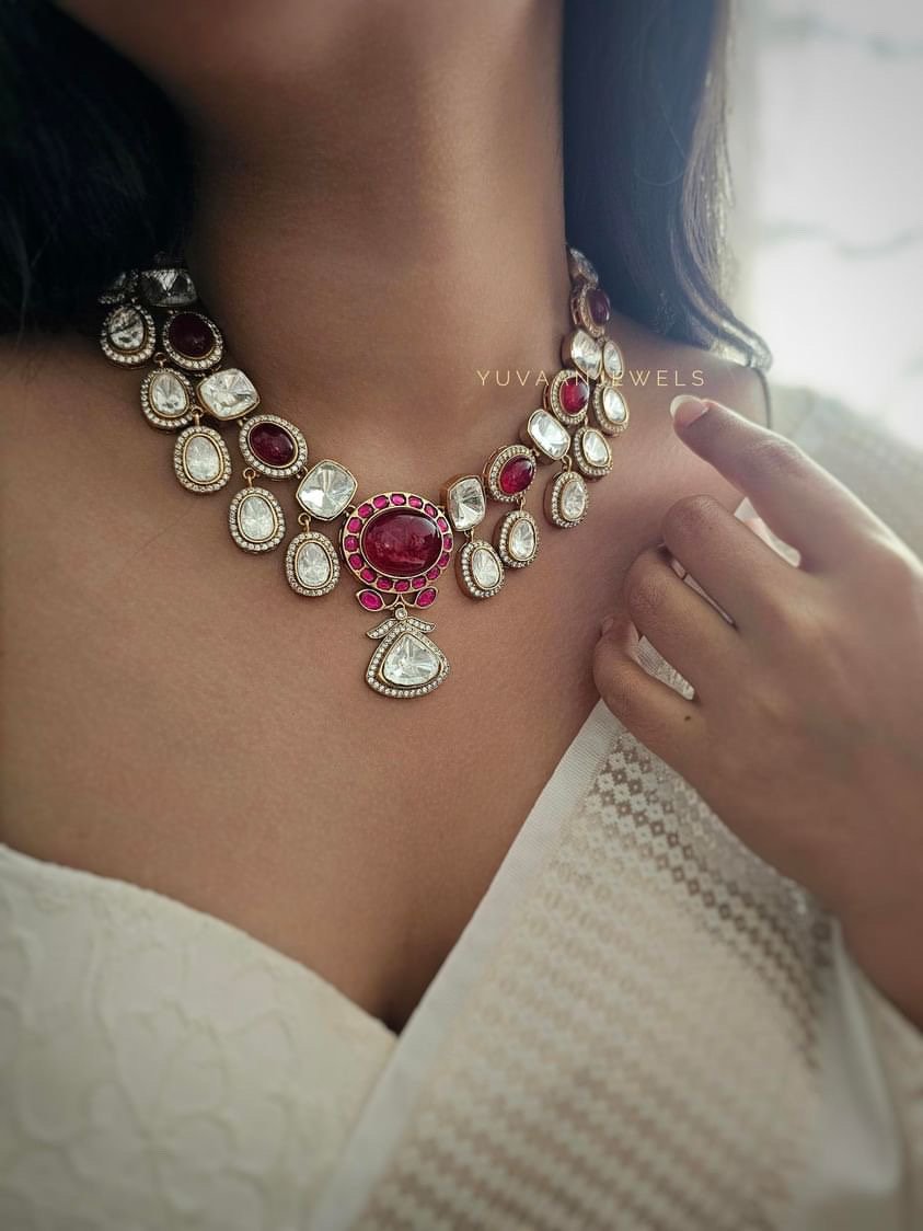 Arohi Quartz and polki  Necklace