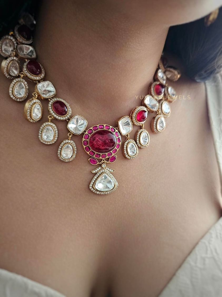Arohi Quartz and polki  Necklace