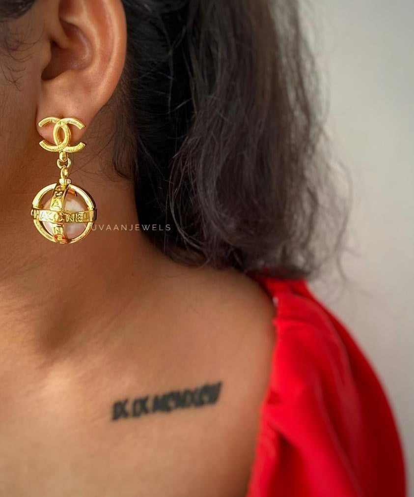 Gold ball earrings