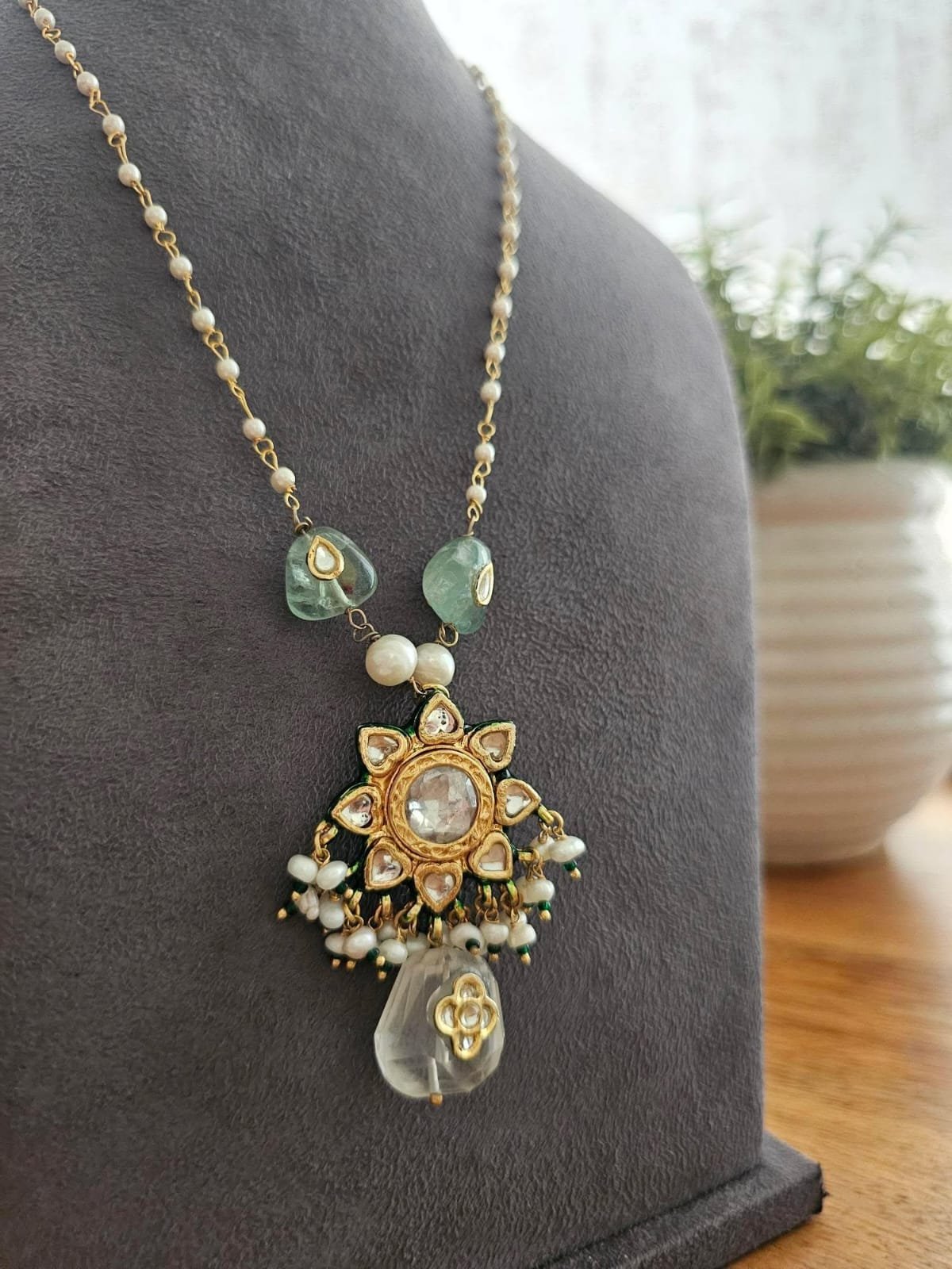 Prisha semi precious stone delicate necklace