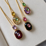 Rubic semi precious stones necklace