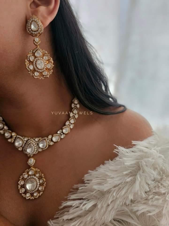 Iridessa uncut polki necklace