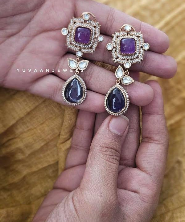 Parul quartz and polki earrings