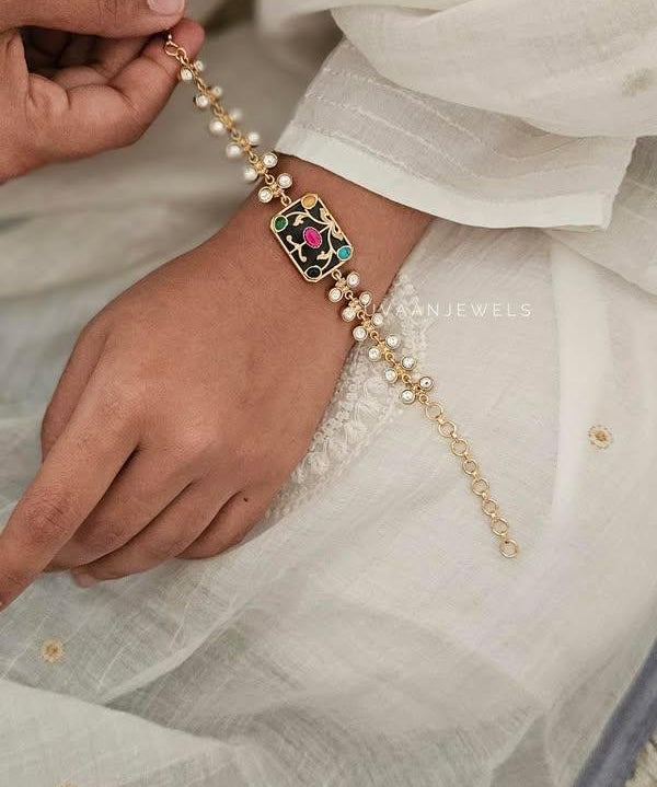Bahar quartz and Polki bracelet