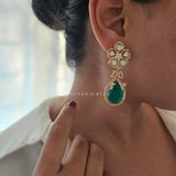 Alora quartz and polki earrings