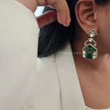 Navodya quartz and polki earring