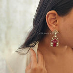 Navodya quartz and polki earrings