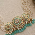 Vidhushi pearl and polki choker