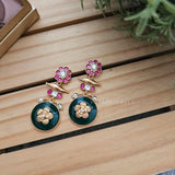 Joy quartz and polki earrings