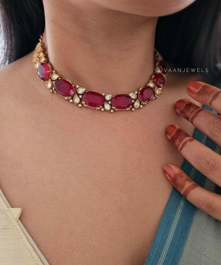Mogra semi precious choker