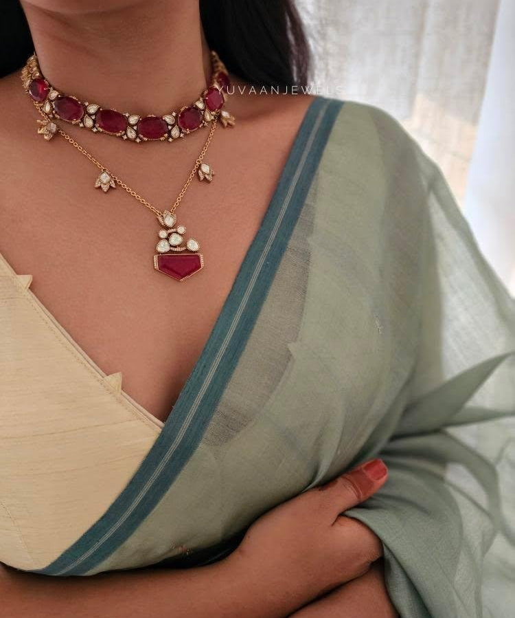 Mogra semi precious choker