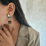 Aziza quartz and polki earrings