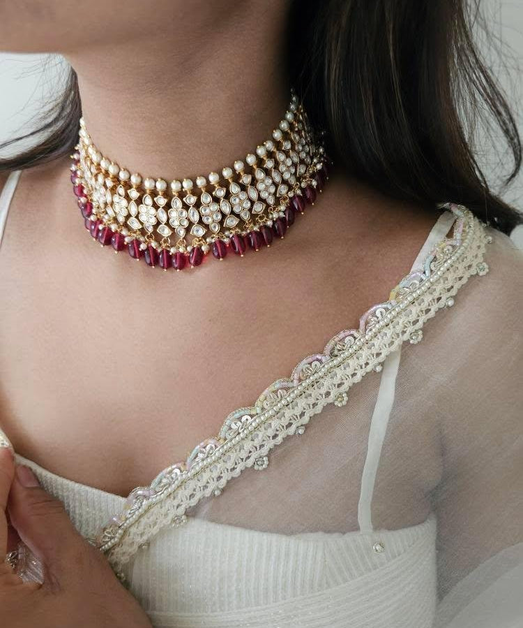 Lehar polki choker