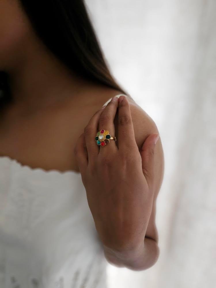 Phool Polki Ring