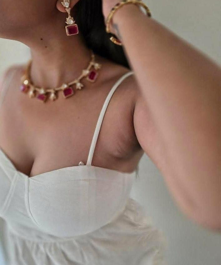 Barq quartz and polki necklace