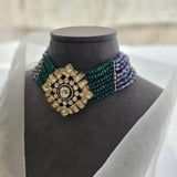 Raang pearl and polki choker
