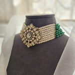 Raang pearl and polki choker