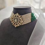 Raang pearl and polki choker