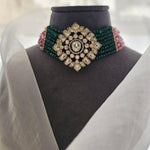 Raang pearl and polki choker