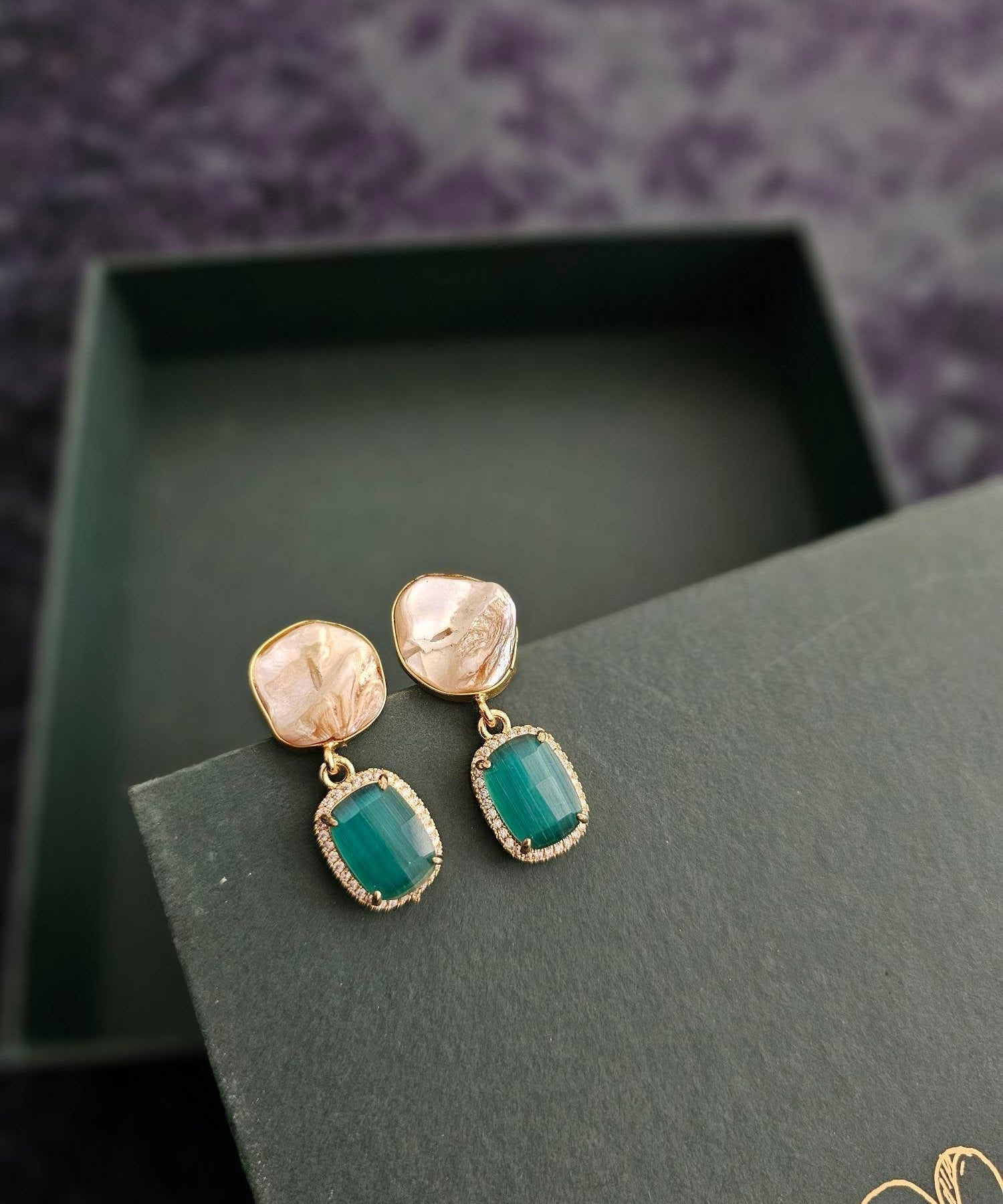 Darshika semi-precious stone earrings