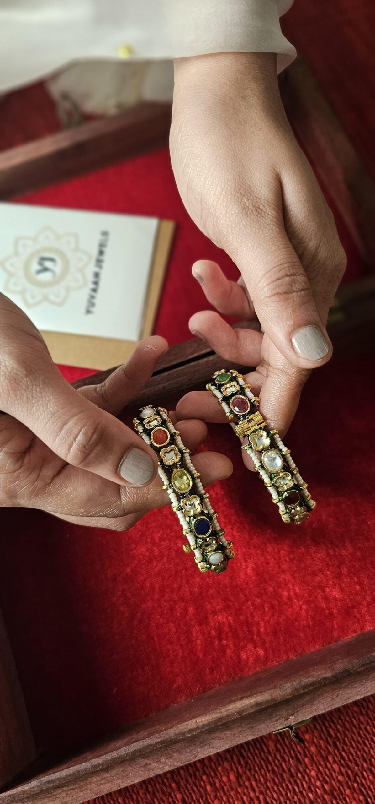 Purvi semi precious stone bangles