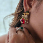 Mayurvan semi-precious stone long necklace