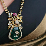 Mayurvan semi-precious stone long necklace