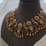 Meenlata handcrafted quartz and polki necklace