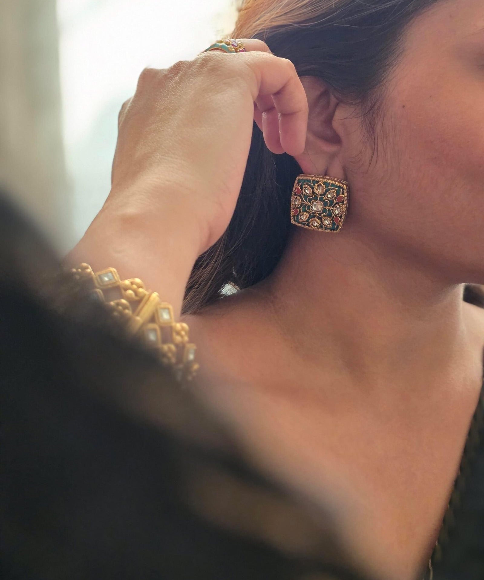 Resham handcrafted studs
