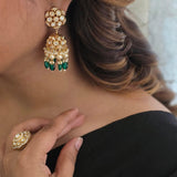 Heena pearl and polki jhumki