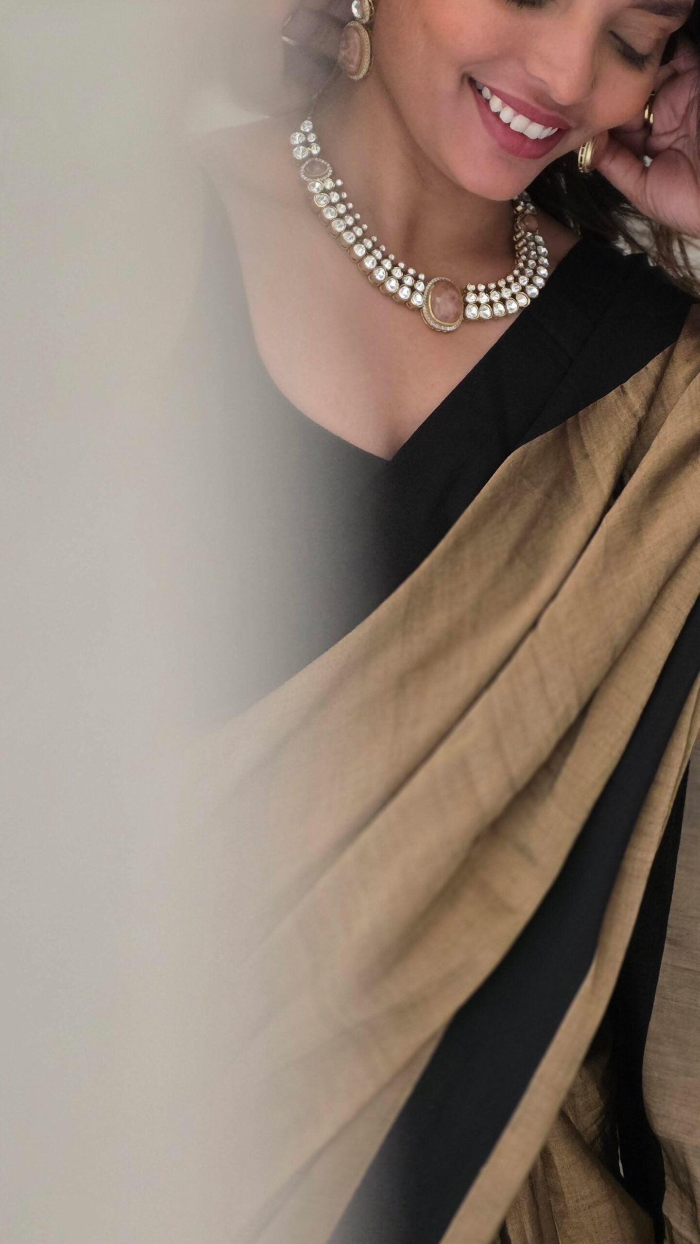 Zareen quartz and polki necklace