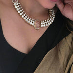 Zareen quartz and polki necklace