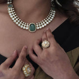 Zareen quartz and polki necklace
