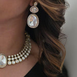 Zareen quartz and polki necklace