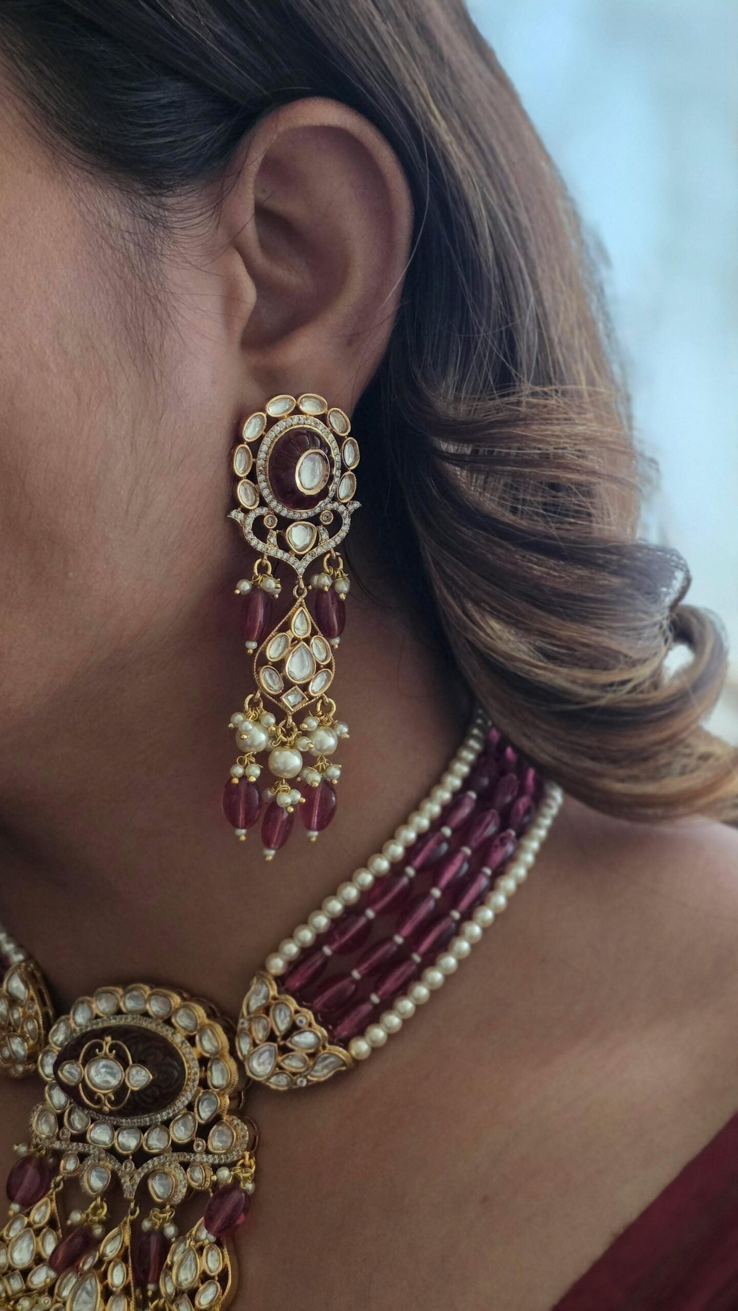 Jasleen polki and pearl choker
