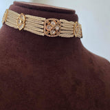 Zuri delicate polki and pearl choker